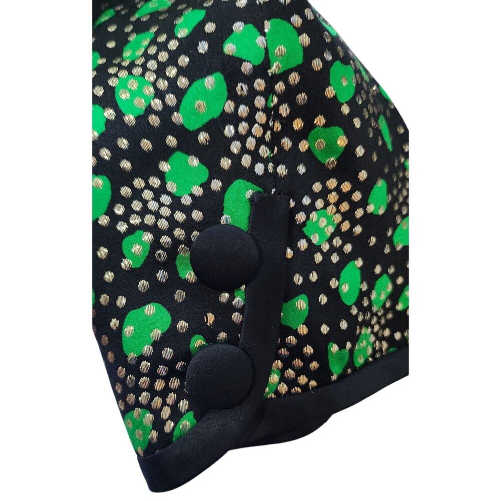 Pierre Balmain Vintage Black Green Patterned Jacket - Size 10 - Picture 7 of 10